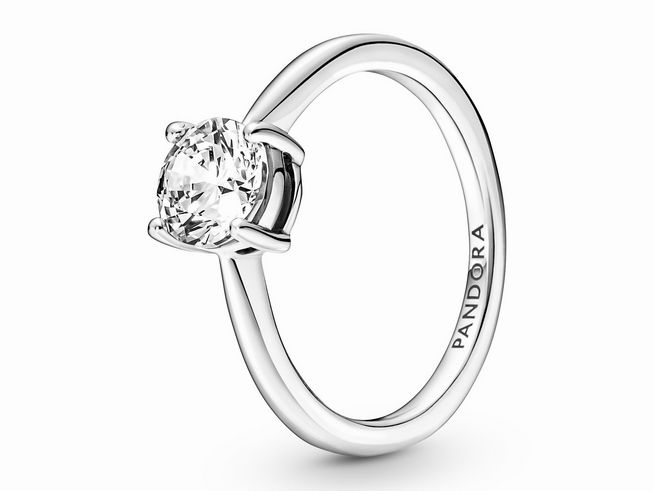 Pandora Ring 190052C01-48 - Funkelnder Solitär - Sterling Silber - Zirkonia - klar - Gr. 48