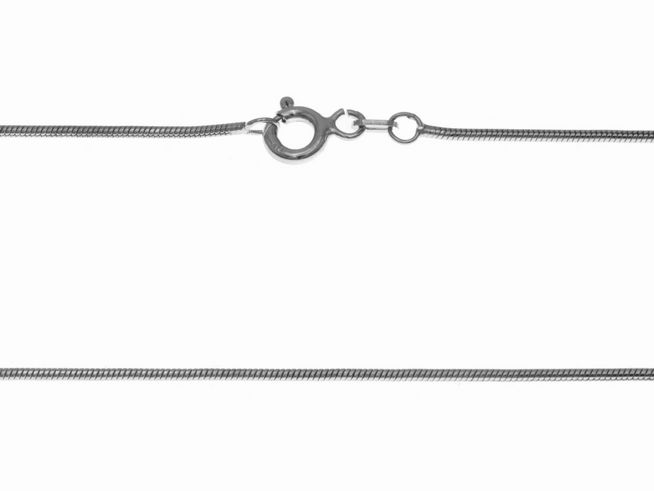 Sterling Silber Kette rhodiniert - Schlangenmuster - 40 cm - 1,1 mm