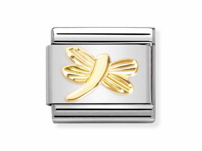 Nomination 030149 56 Classic SYMBOLE Edelstahl & Gold 750 - Libelle + diamantiert