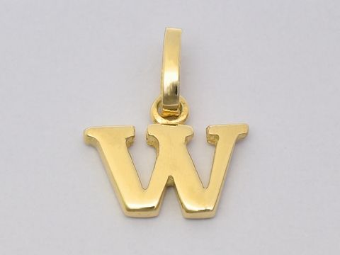 Gold Buchstaben Anhänger Buchstabe - W - Initialen - Gold 750