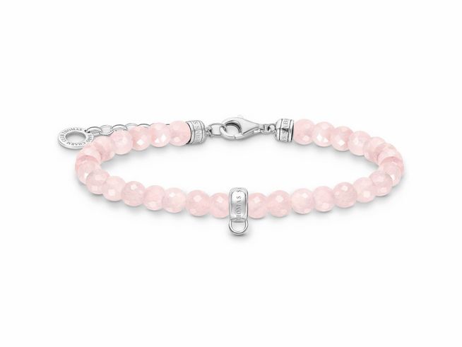 Thomas Sabo A2097-034-9-L19v Armband - Silber + Rosenquarz - pink - 16 - 19 cm