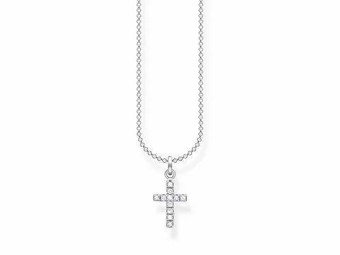 Thomas Sabo Charming Collection - KE2069-051-14-L38v - Kreuz - Kette mit Anhänger - 36-38 cm - Silber - Zirkonia - Klar