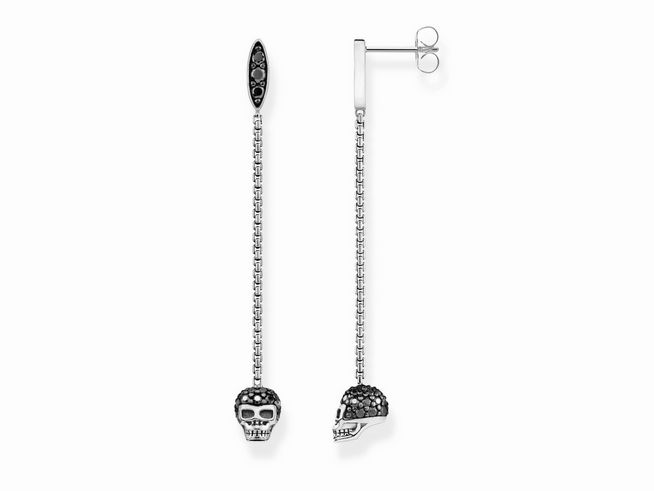 Thomas Sabo Ohrring - H2164-643-11 - Totenkopf - Sterling Silber - geschw. + Zirkonia schwarz