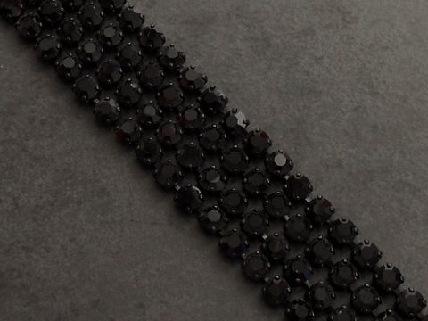 Strass Armband - pompös - SCHWARZ - 18 cm - schwarz