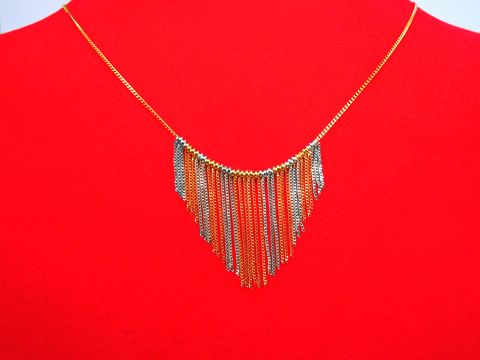 Collier Gold 333 Mittelteil - 3 farbig tricolor - 42 cm