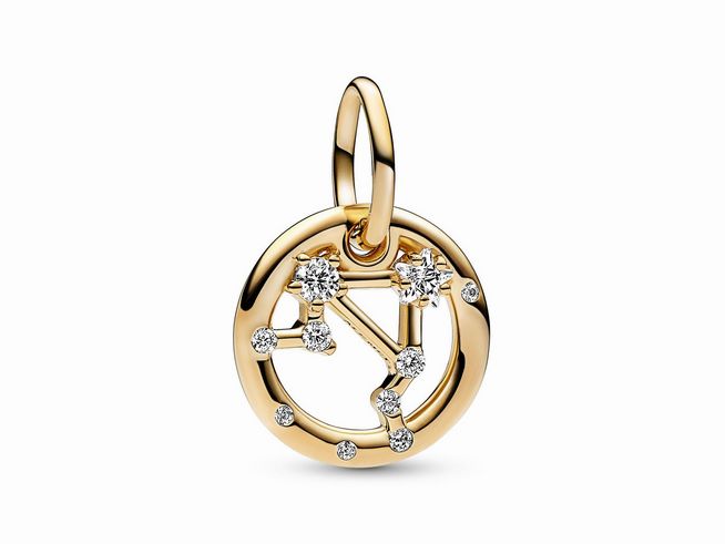 Pandora 762712C01 - Sternzeichen Waage Charm-Anhänger - Gelbgold Vergoldung - Zirkonia