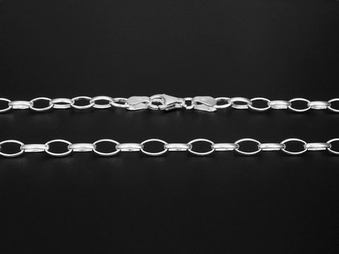 Silberkette 45 cm Rundanker - 6 x 3,5 mm Sterling Silber - Charms