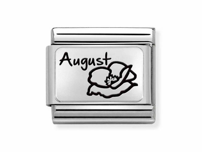 Nomination Classic Silber 330112 20 - Edelstahl - Sterling Silber charm - Monatsblumen August