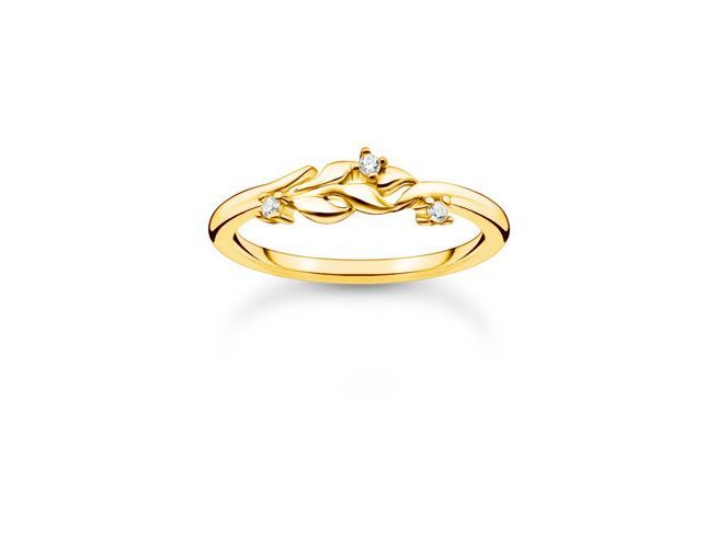 Thomas Sabo Charming Ring TR2376-414-14-54 Sterling Silber - verg. Gelbgold + Zirkonia - weiß - Gr. 54