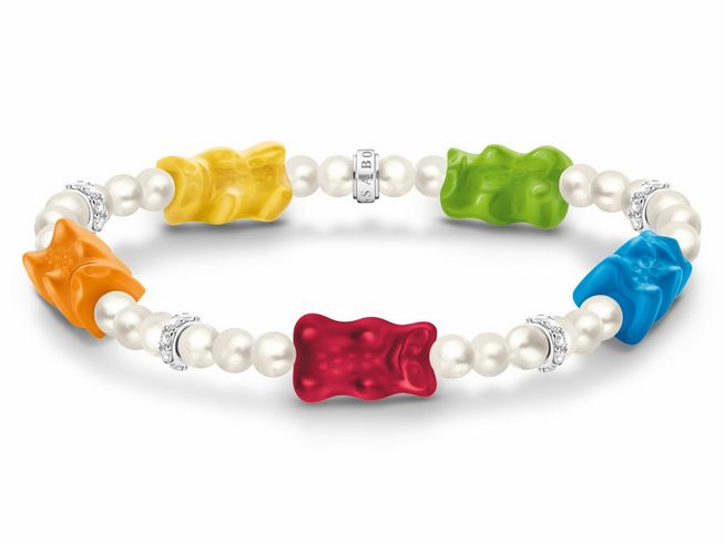 Thomas Sabo A2153-052-7-L15 Armband - HARIBO Gummibärchen - Goldbär - Silber & Zuchtperlen & Glas & Zirkonia - 15 cm