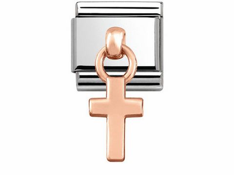 Nomination 431800 04 CLASSIC CHARMS - Edelstahl + Roségold - Kreuz