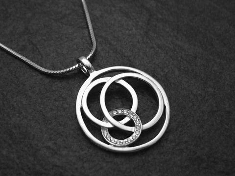 Anhänger inkl. Kette Design Sterling Silber rhodiniert