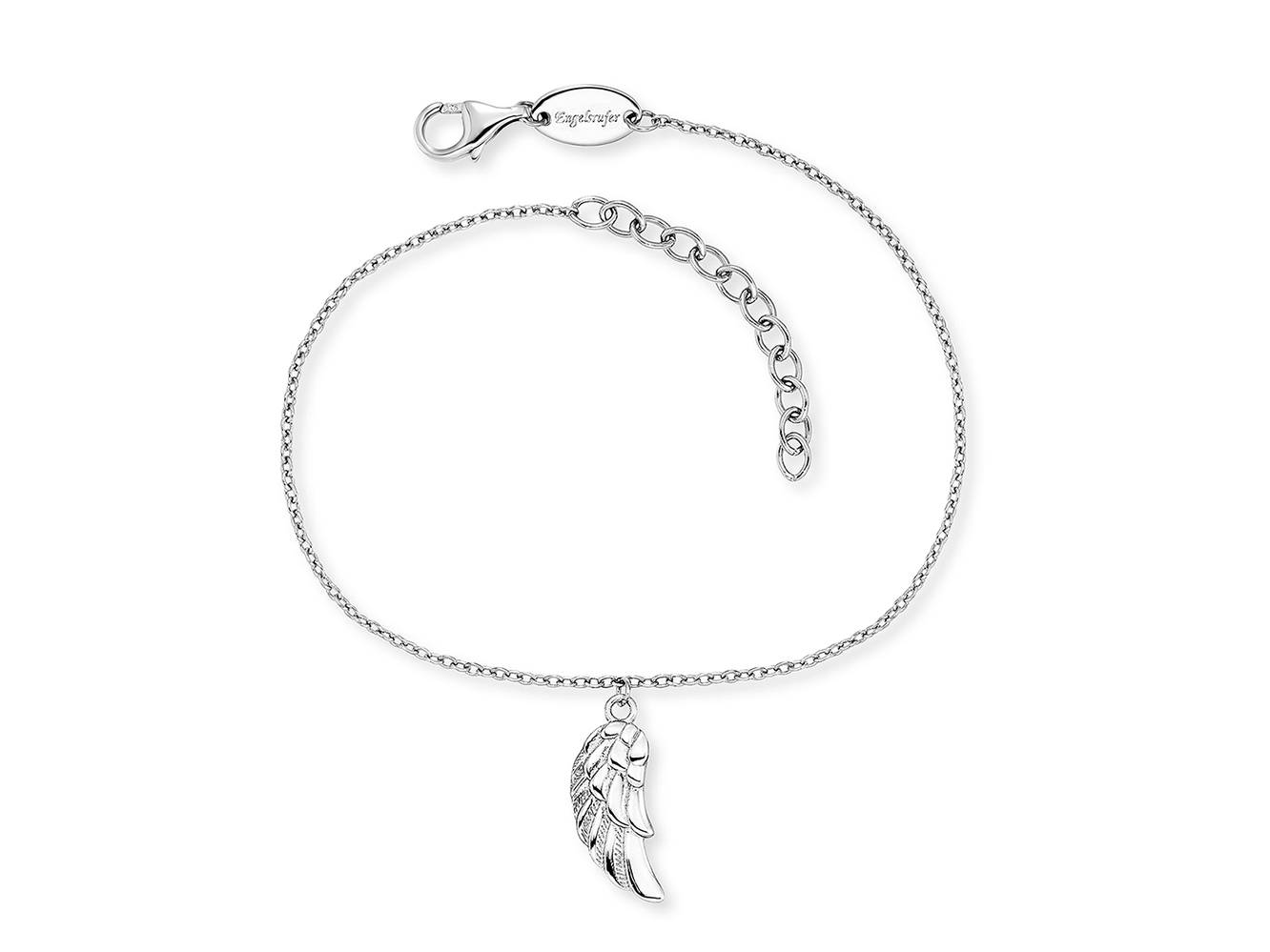 Engelsrufer ERB-FLYWING-H Relaunch Armband mit Flügel in Silber rhodiniert, 17 cm lang, filigranes Design mit einem detaillierten Flügel-Anhänger, ideal für stilvolle Akzente.