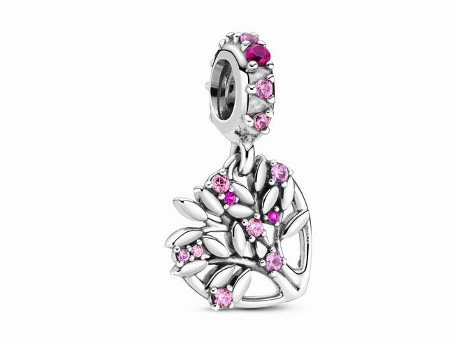 Pandora People - Charm - Rosa Herz Stammbaum - Silber - 799153C01 - versch. Steine