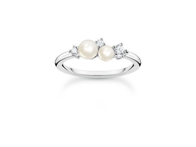 Thomas Sabo Charming Ring TR2368-167-14-48 Sterling Silber + Perle + Zirkonia - weiß - Gr. 48