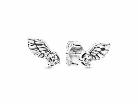 Pandora 298501C01 - Angel - Engelsflügel Sterling Silber Ohrstecker + Zirkonia