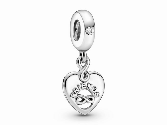 Pandora Charm Anhänger - 799294C01 - Freunde und Unendlichkeitsherz Silber mit Zirkonia