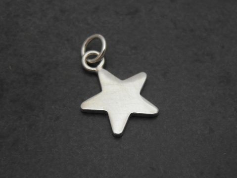 Stern Anhänger STAR - 21 mm - Sterling Silber - poliert