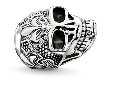 Thomas Sabo K0239-637-12 - Karma Bead - Totenkopf mit Lilie - Silber geschwärzt