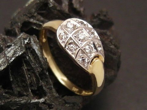 Goldring - Schlange - Gold 585 - Zirkonia - Gr. 52