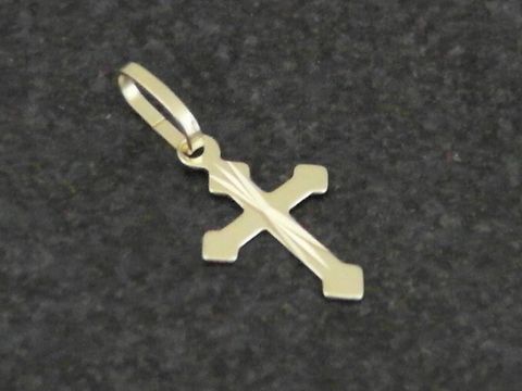 Kreuz Anhänger - zierlich - Gold 333 - Diamantschliff