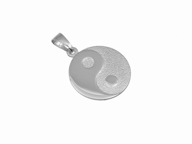 China Yin Yang teilmattiert - Anhänger Sterling Silber