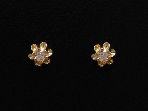 Ohrringe Blume - Gold 333 - elegant - Zirkonia