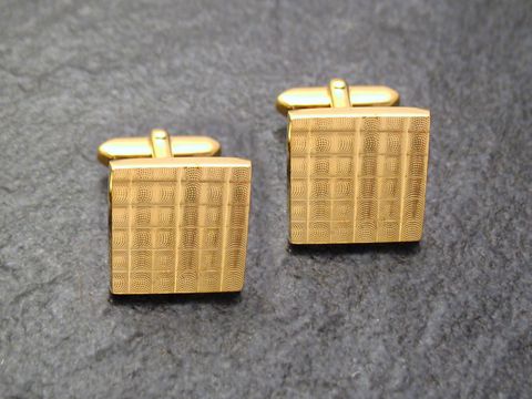 Manschettenknöpfe Schliff - vergoldet - feines Muster cufflinks