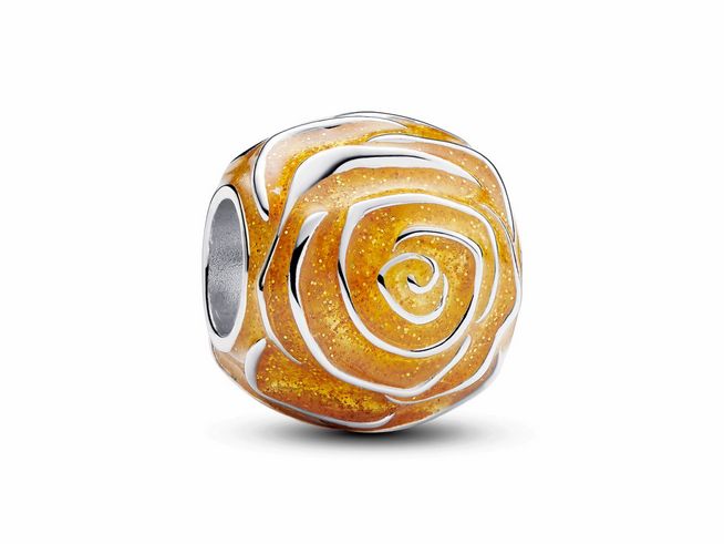 Pandora 793212C02 Gelbe Blühende Rose - Charm - Silber - Emaille Gelb