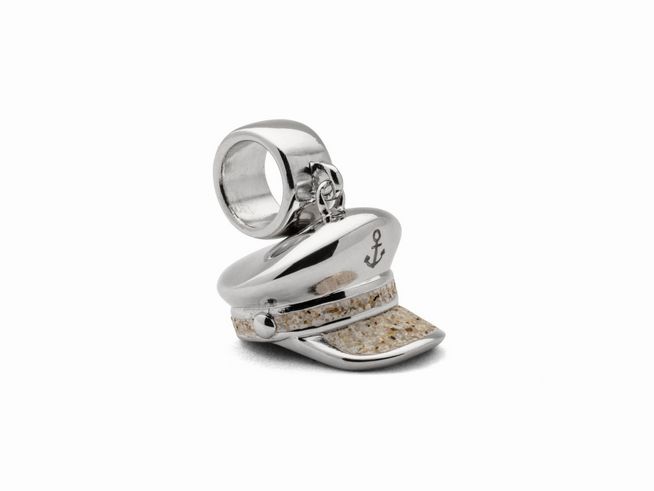 DUR Schmuck F265 - Sterling Silber Charm Kapitänsmütze Strandsand - Strandsand -