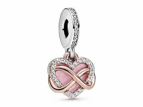 Pandora ROSE & Silber Charm Anhänger - 788878C01 - Unendliches Herz - Zirkonia + Emaille