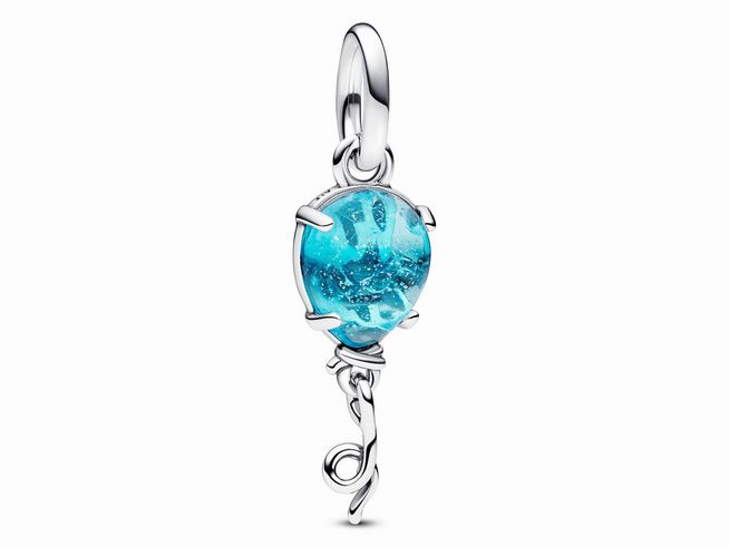 Pandora 792792C01 Charms - Blauer Muranoglas-Ballon-Anhänger - Sterling Silber - Glas Blau