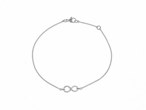 Armband - Unendlich Zeichen - Silber rhodiniert - bezaubernd - 19,5 cm