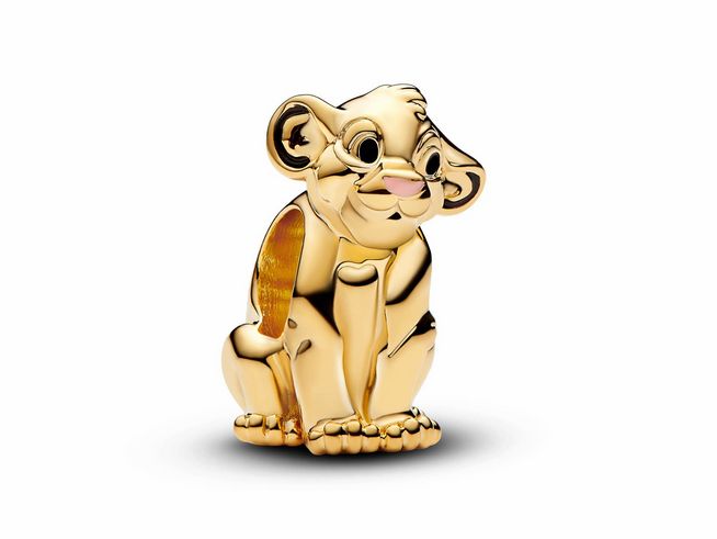 Pandora Disney 763376C01 Der König der Löwen Simba Charm - Gelbgold verg. - Emaille Schwarz