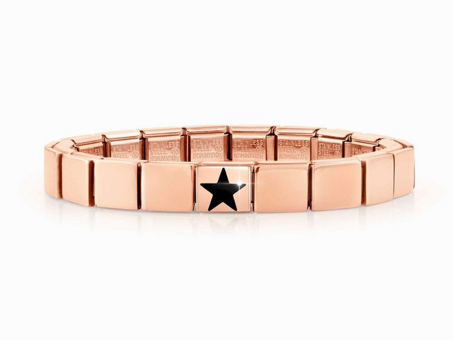 Nomination Classic GLAM Armband Edelstahl Roségold - 239104 05 - schwarzer Stern