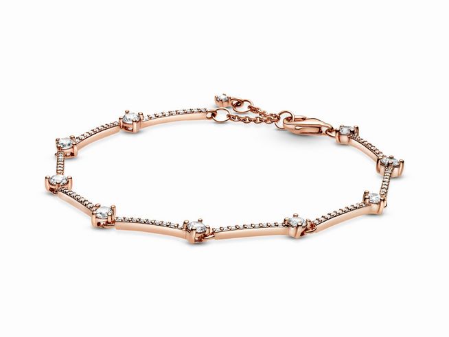 Pandora Timeless - Armband - Funkelndes Pavé Bars Armband - Silber - Roségold - 589217C01-18 - 18 cm - Zirkonia