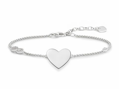 Thomas Sabo A1486-051-14-L19,5v Herz mit Infinity - Armband 16,5-19,5cm - Silber - Zirkonia weiß