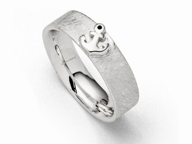 DUR Schmuck R5492.54 - Sterling Silber Ring Anker - Gr. 54