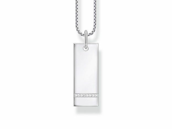 Thomas Sabo Gravur Kette & Column-Tag-Anhänger KE2135-051-14-L45V Silber - Zirkonia - 40-45 cm