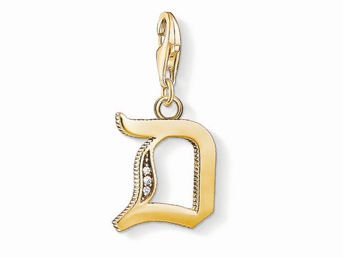 Thomas Sabo 1610-414-39 - Charm-Anhänger Buchstabe -D- vergoldet