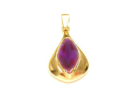 Amethyst - Gold Anhänger - Designer Schmuck