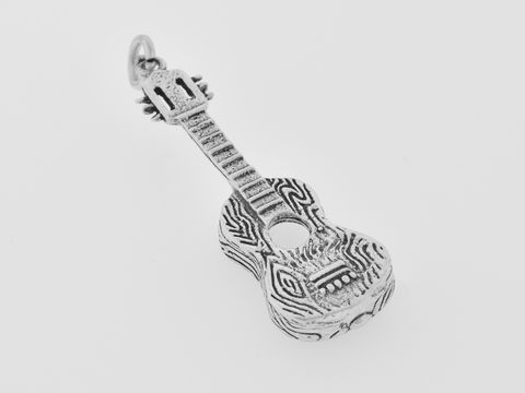 Gitarre 925 Sterling Silber Anhänger - musikalisch