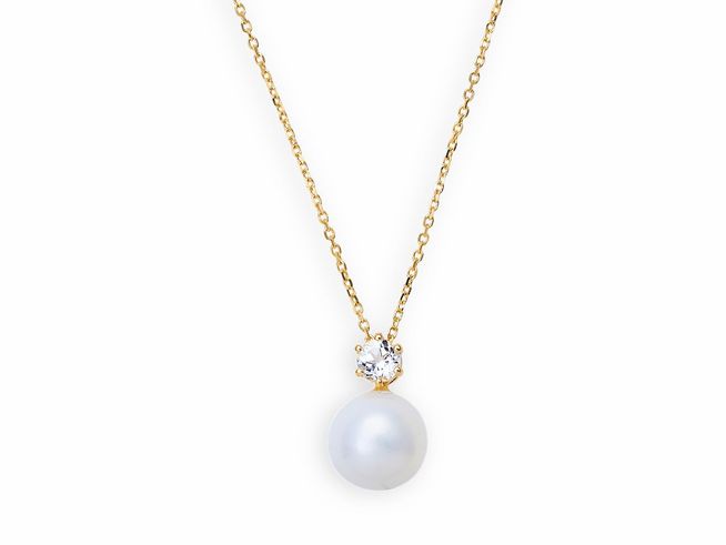 Xenox Gold Kette XG4304G - 42 cm - PEARL - Gelbgold Karreekette 375 GOLD