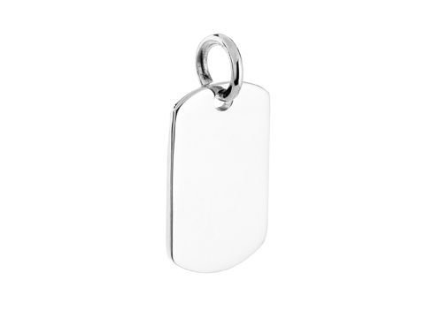 Silber Gravur-Anhänger Rechteck abgerundet - Silber - Dog Tag