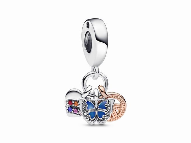 Pandora Charm Anhänger 782572C01 - Schmetterling - Silber & Roségold Vergoldung