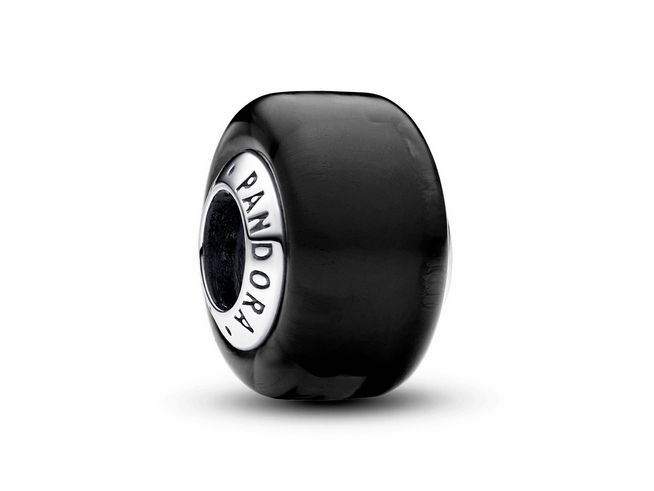 Pandora 793117C00 - Schwarzes Murano-Glas Mini-Charm - Sterling Silber - Schwarz