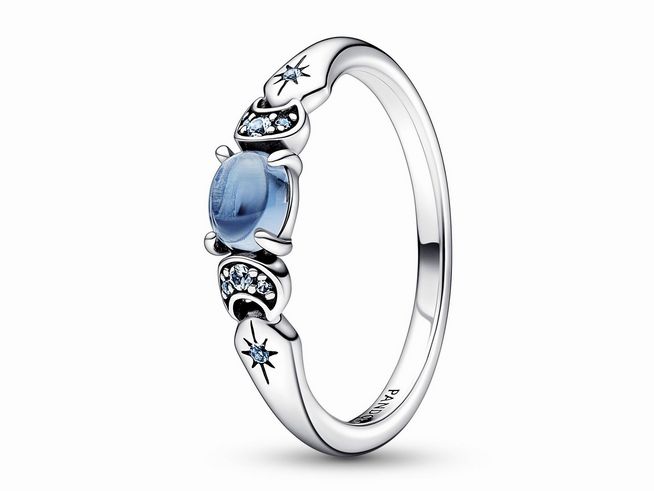 Pandora Disney - Disney Aladdin Prinzessin Jasmin Ring - 192344C01-52 - Sterling Silber - Kristall - Blau - Gr. 52