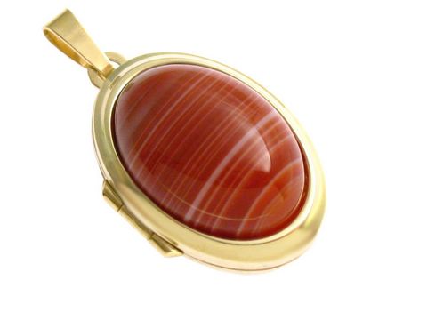 Roter Sardonyx Cabochon - Gold 585 Medaillon