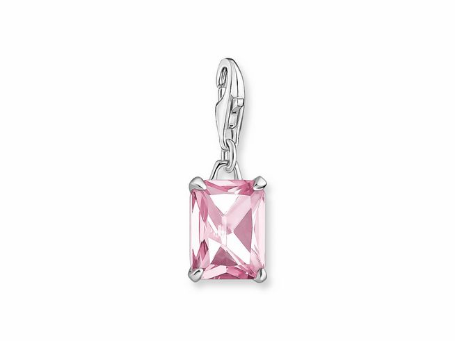 Thomas Sabo 1920-051-9 Charm-Anhänger - Silber + Zirkonia - pink - Stern