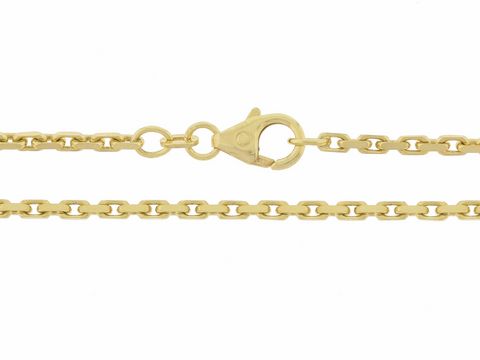 Anker Kette - Gold 585 - 45 cm - diamantiert - 2,2 x 2,2 mm